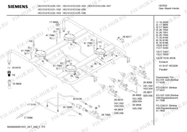 Схема №2 HG13220EU, Siemens с изображением Декоративная панель для плиты (духовки) Siemens 00365302