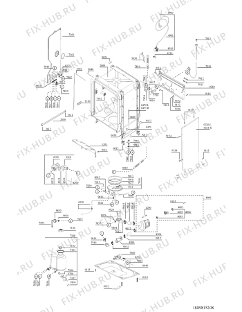 Схема №3 ADL 934 WH с изображением Обшивка для электропосудомоечной машины Whirlpool 481245370928