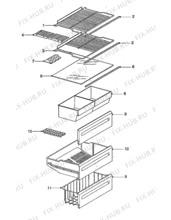 Взрыв-схема холодильника Elektra KF267-5 - Схема узла Furniture