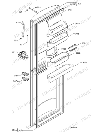 Взрыв-схема холодильника Electrolux ENB3660S - Схема узла Door 003