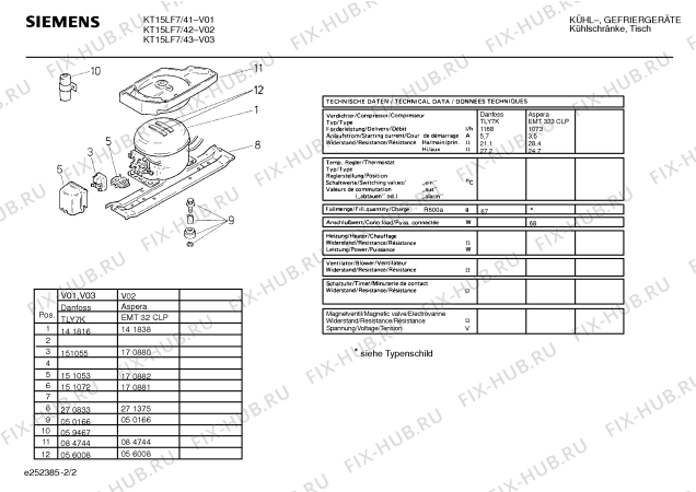 Взрыв-схема холодильника Siemens KT15LF7 - Схема узла 02