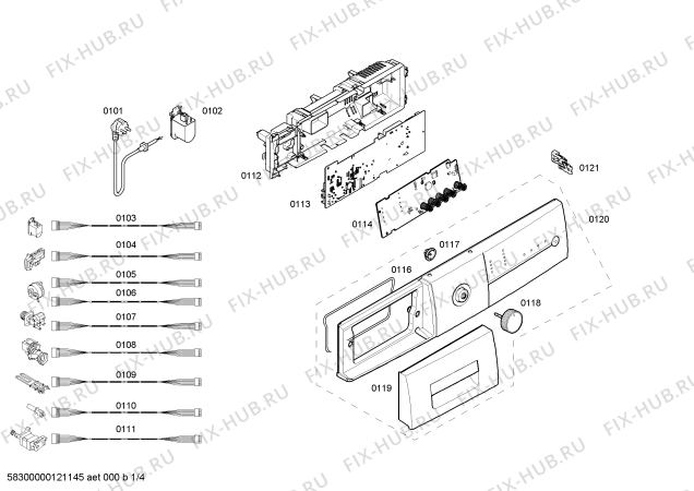 Схема №1 WM10E161GR с изображением Панель управления для стиралки Siemens 00669565