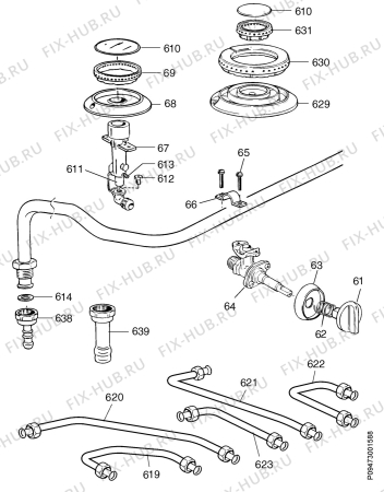 Взрыв-схема комплектующей Zanussi Z9060X - Схема узла Section 7