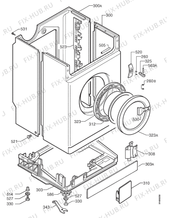 Взрыв-схема стиральной машины Zanker CF2061 - Схема узла Cabinet + armatures