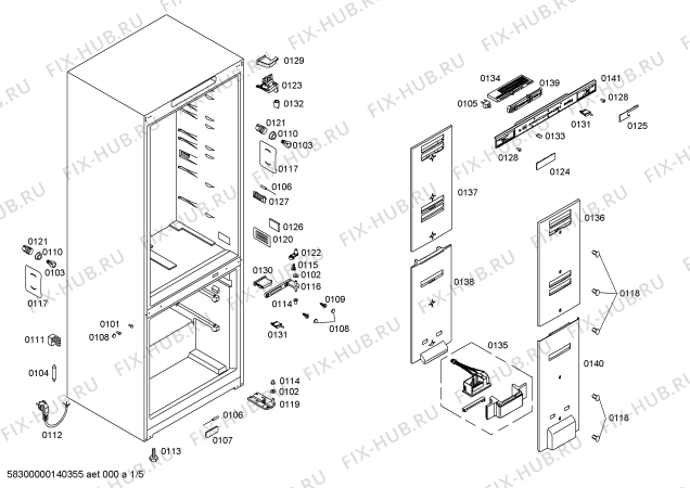 Схема №1 RB272351 с изображением Панель управления для холодильной камеры Bosch 00675223