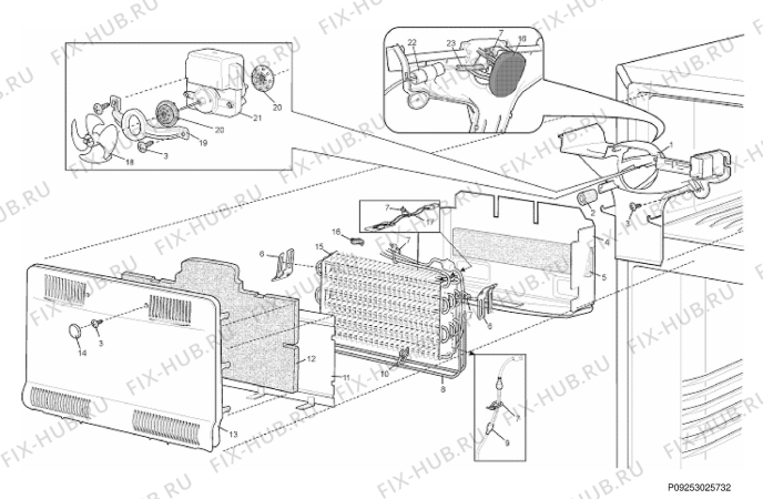 Взрыв-схема холодильника Electrolux END5298REEA - Схема узла Section 4
