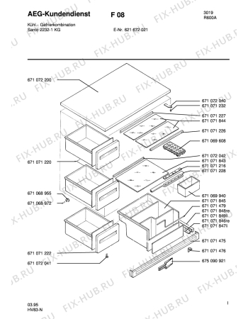 Взрыв-схема холодильника Aeg S2232-1KG - Схема узла Housing 001