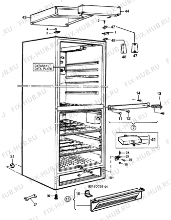 Взрыв-схема холодильника Elektro Helios CL311-TFF - Схема узла C10 Cabinet