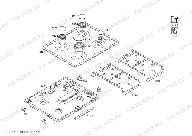 Схема №1 CM106250 4G FLAME CA60OVEN с изображением Газовый кран для духового шкафа Bosch 00623724