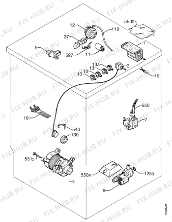 Взрыв-схема стиральной машины Zanussi FLN1007 - Схема узла Electrical equipment 268