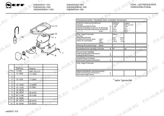 Взрыв-схема холодильника Neff K5634X0GB - Схема узла 03