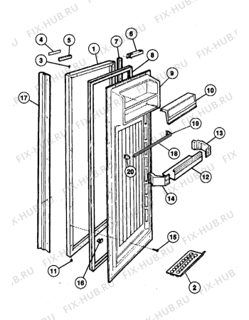 Взрыв-схема холодильника Electrolux TRS2400 - Схема узла Left Door