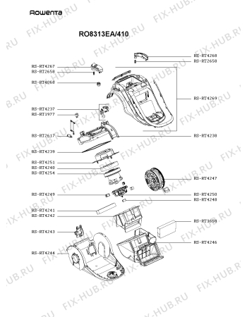 Взрыв-схема пылесоса Rowenta RO8313EA/410 - Схема узла HP005743.7P2