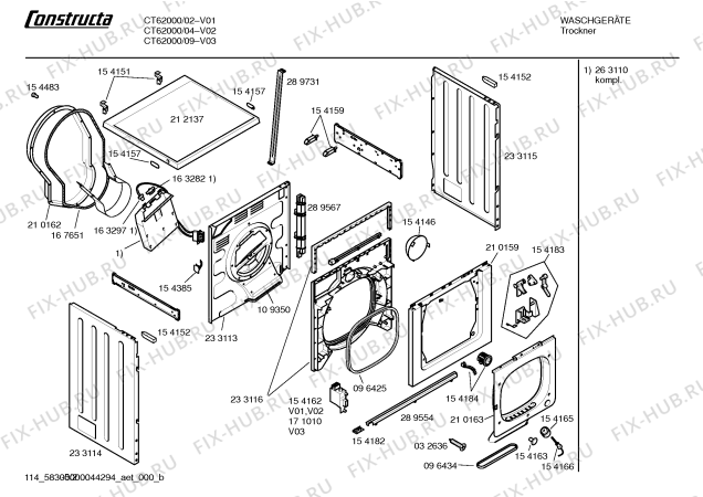 Схема №1 CT62000 CT6200 с изображением Инструкция по эксплуатации для сушилки Bosch 00520900
