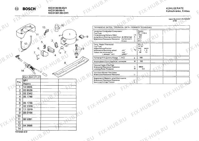 Взрыв-схема холодильника Bosch KIC3130 - Схема узла 02