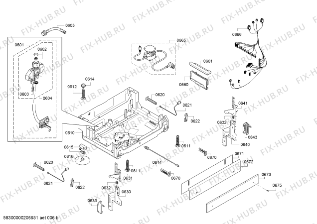 Взрыв-схема посудомоечной машины Bosch SHE89PW75N Super Silence Plus 38dBA - Схема узла 07