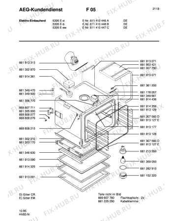Взрыв-схема плиты (духовки) Aeg COMP. 5305E-W - Схема узла Section2
