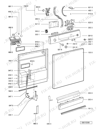 Схема №1 ADP 4737 WH с изображением Панель для посудомойки Whirlpool 481245373664