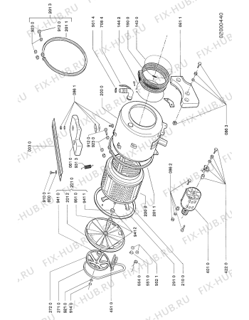 Взрыв-схема стиральной машины Whirlpool AWG 340/1 - Схема узла