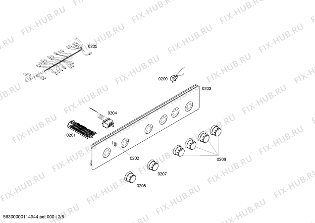 Взрыв-схема плиты (духовки) Bosch HSV624050T - Схема узла 02