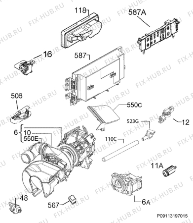 Схема №3 F95631M0 с изображением Блок управления для электропосудомоечной машины Aeg 973911516218006