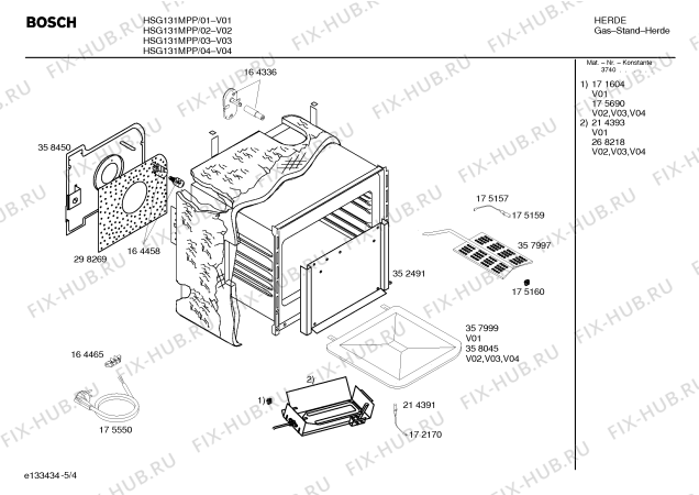 Схема №2 HSG131MPP с изображением Панель управления для плиты (духовки) Bosch 00358446
