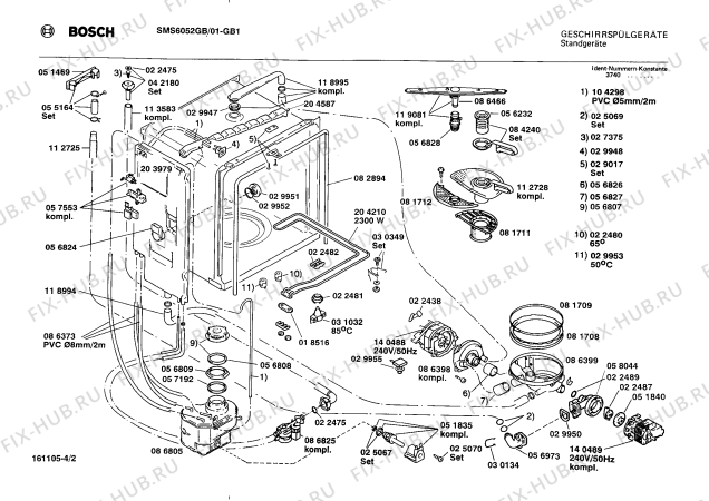Схема №1 SMS6052GB с изображением Переключатель режимов для посудомоечной машины Bosch 00088622