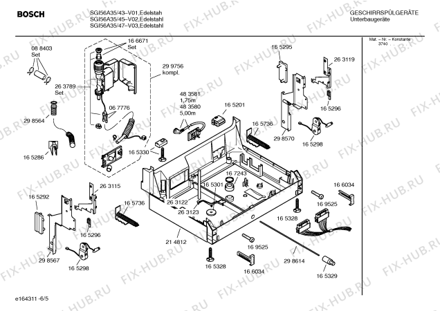 Схема №4 SGI56A35 с изображением Инструкция по эксплуатации для посудомойки Bosch 00589080