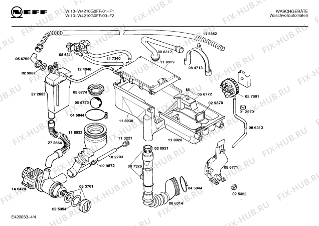 Схема №2 W4210G0FF WI10 с изображением Панель управления для стиральной машины Bosch 00272930