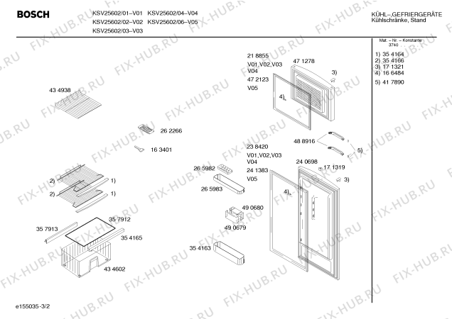 Взрыв-схема холодильника Bosch KSV25602 - Схема узла 02