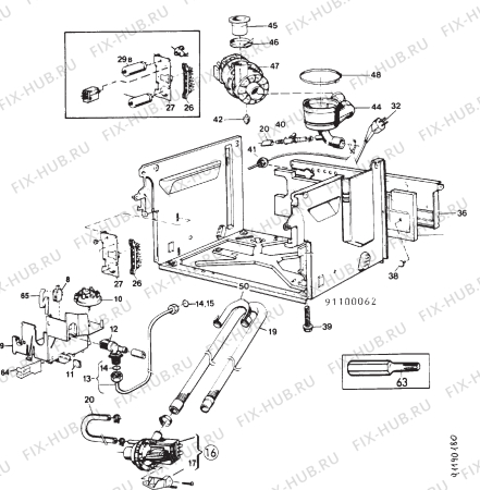 Взрыв-схема посудомоечной машины Electrolux ESF616 - Схема узла Section 4