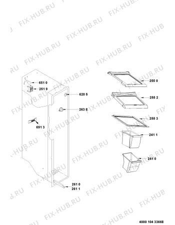 Схема №3 MSZ 826 DF/HA 57219 с изображением Элемент корпуса для холодильника Whirlpool 480132101079