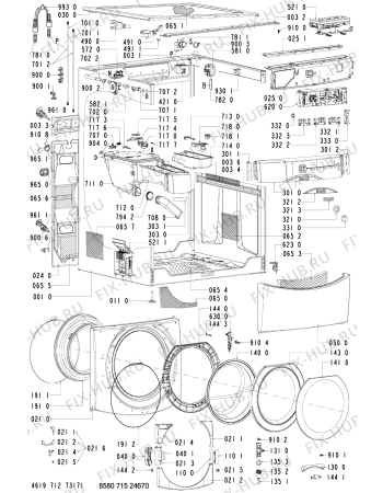 Схема №1 715 MT/CM с изображением Рукоятка для стиралки Whirlpool 481245216977