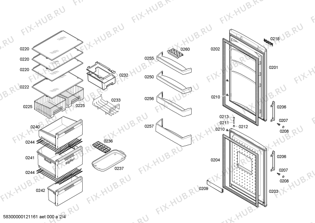 Схема №2 P1KNB3904A с изображением Контактная пленка для холодильника Bosch 00641723