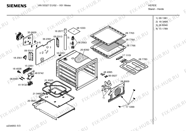 Схема №1 HN55327EU с изображением Инструкция по эксплуатации для духового шкафа Siemens 00588106