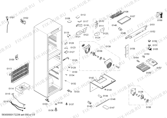 Схема №1 KGF23587TI с изображением Дверь для холодильной камеры Bosch 00711504