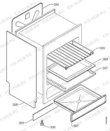 Взрыв-схема плиты (духовки) Zanussi ZC564E - Схема узла Housing 001