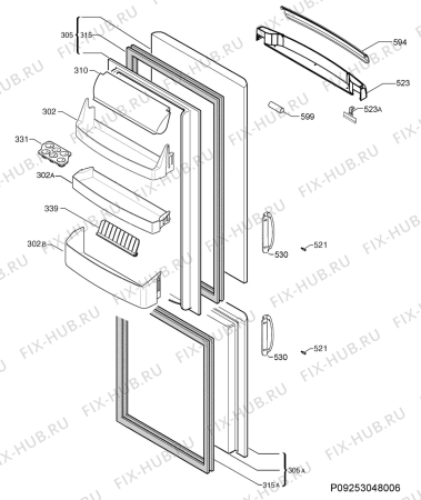 Взрыв-схема холодильника Electrolux ERB40400W - Схема узла Door 003