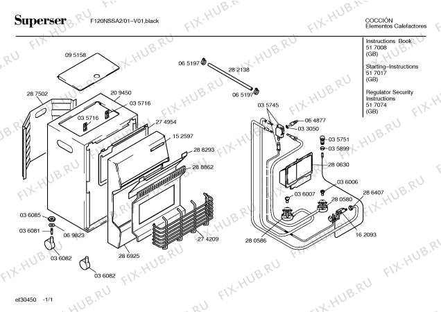 Схема №1 F120NSSA2 F120NS с изображением Декоративная панель для обогревателя (вентилятора) Bosch 00152597