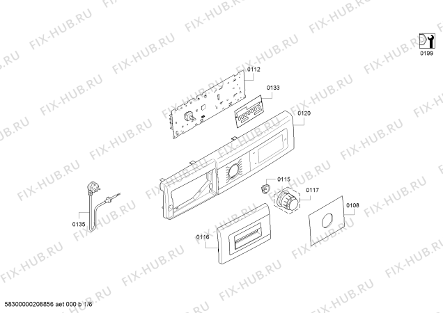 Схема №2 WS12T440BY, iQ 500 с изображением Наклейка для стиралки Siemens 18016321