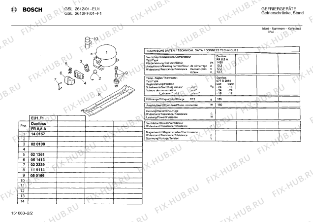 Взрыв-схема холодильника Bosch GSL2612FF - Схема узла 02