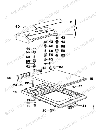 Взрыв-схема стиральной машины Zanussi WDT1074H - Схема узла Control panel and lid