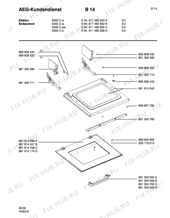 Взрыв-схема плиты (духовки) Aeg 5200C-B - Схема узла Section2