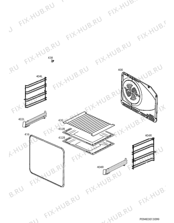 Взрыв-схема плиты (духовки) Aeg 47335GM-MN - Схема узла Oven