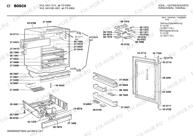 Схема №1 KUL1401 с изображением Инструкция по эксплуатации для холодильника Bosch 00516184