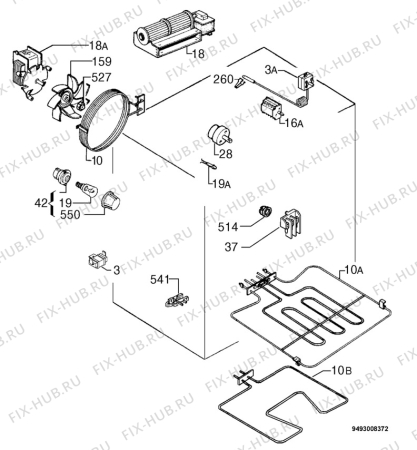Взрыв-схема плиты (духовки) Zanussi ZBS869X - Схема узла Electrical equipment 268