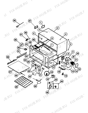 Взрыв-схема микроволновой печи Electrolux NF4080 - Схема узла Oven equipment