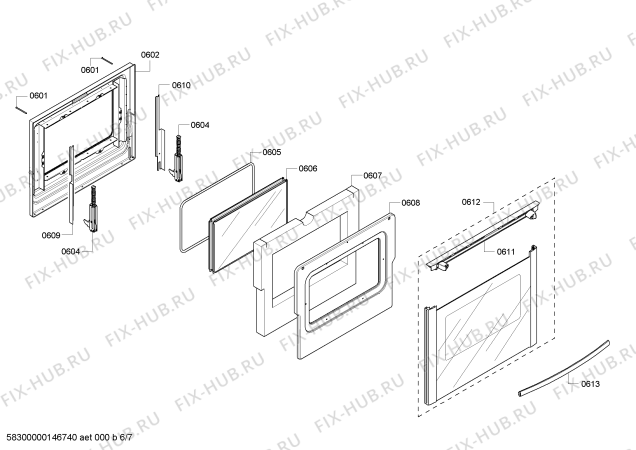 Схема №1 HDS7052C с изображением Комплект проводов для духового шкафа Bosch 00651019