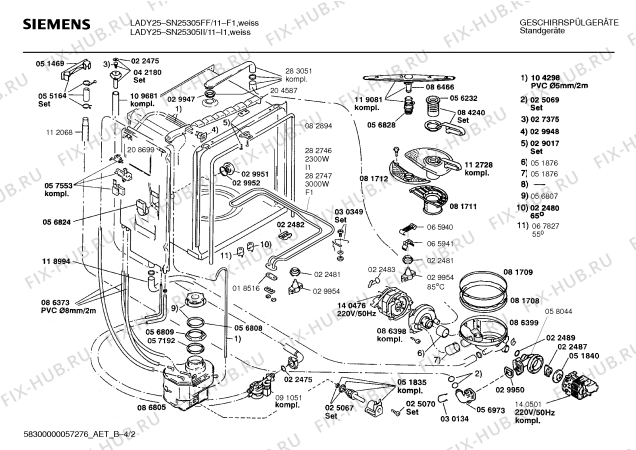 Схема №2 SN25305FF с изображением Панель для посудомоечной машины Siemens 00280802