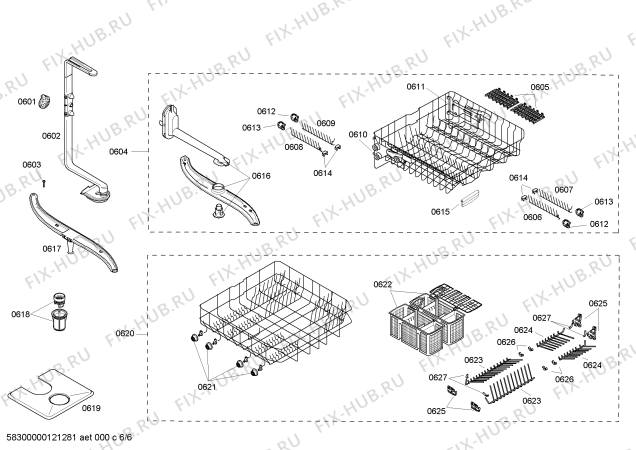 Схема №1 SHI66A05UC Bosch с изображением Кнопка для посудомойки Bosch 00418451